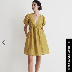 Madewell Annamarie Mini Dress in Stripe / Size 4 / Color: Citrus Lime